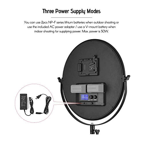 LXDDP 50W LED-Ringlicht, entflammbare Ringlampe mit Lichtstativ, 3 Lichtmodi und 10 Helligkeitsstufen für Fotografie und… – Bild 8