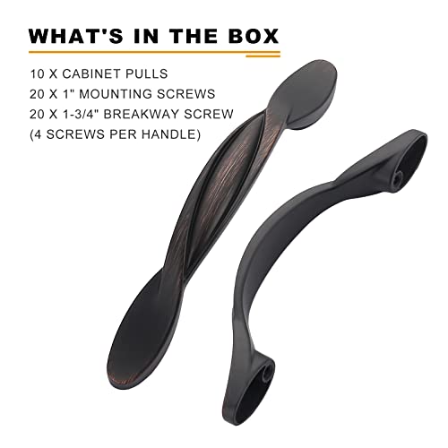 Image of Asidrama 10 Pack 3 Inch(76mm) Oil Rubbed Bronze Kitchen Cabinet Handles, Cabinet Pulls Kitchen Cabinet Hardware for Cupboard Drawer Pulls