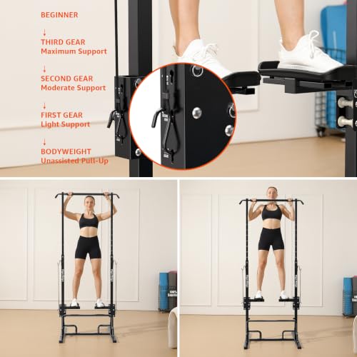 VigorEdge Pull Up Bar Station for Home Gym, Adjustable Pull Up Training Station with Foot-Assisted Platform, Multi-Function Power Tower Pullup Bar Station for Upper Body Strength Training, Home Workout Equipment 330LBS β image 8