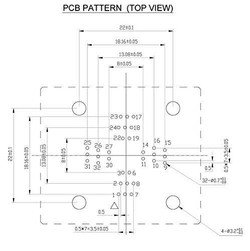 Wiring Connecting Terminals - QFP32 TQFP32 LQFP32 Clamshell Burn in Socket Pin Pitch 0.5mm IC51-0324-805 IC Test Socket Programmer Adapter Conversion Block K