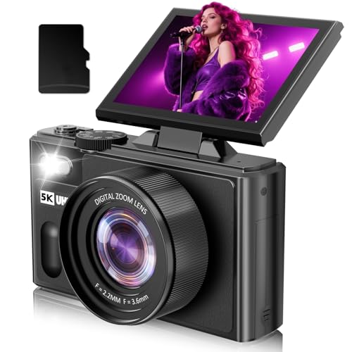 5K Digital Camera for Photography,80MP Digital Camera with 3" 180°