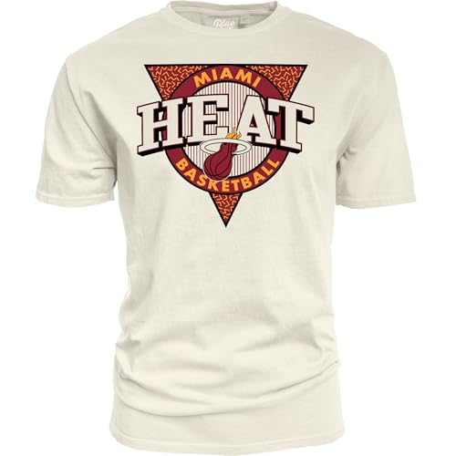 Miami Heat NBA Officially Licensed T-Shirt Ringspun Triblock Ivory, X-Large