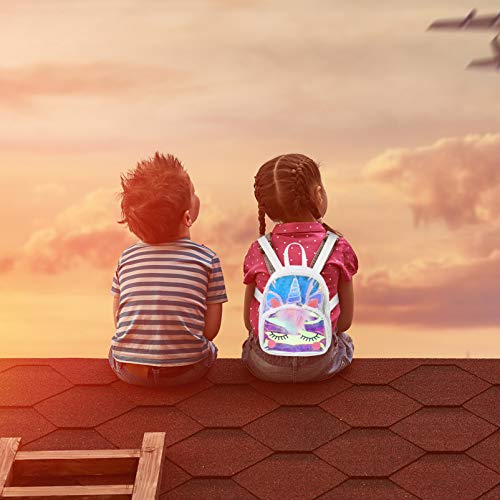 Mochila infantil de unicórnio Amosfun de poliuretano termoplástico de grande capacidade, mochila esc