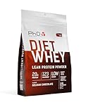 PhD Nutrition Diet Whey Lean Protein Powder, Belgian Chocolate Whey Protein Powder, 1kg Bag, Gluten-Free