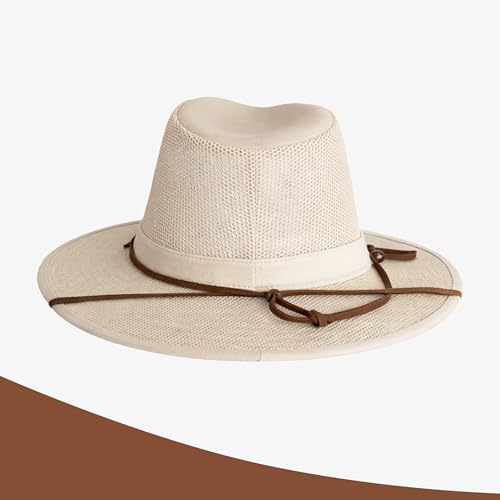 Image of Henschel Hats Original Aussie Breezer - Wide-Brim Sun Hat for Men with Adjustable Chin Cord | Perfect Men's Summer Hat