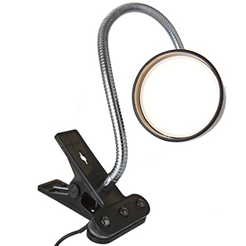 Newhouse Lighting Painted Black Metal Flexible Clamp-Style Led Desk Lamp In 3000K Warm White Color Temperature With Power Adapter And 6 Ft. Power Cord #TOP3