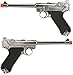 Evike Airsoft - WE WWII Full Size/Metal Airsoft Luger Gas Blowback (Color: Silver / 6 Inch) - (PID: 31823)
