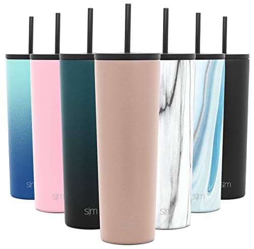 Simple Modern Classic Insulated Tumbler with Straw and Flip Lid Stainless Steel Water Bottle Iced Coffee Travel Mug Cup 28oz 830ml Rose Gold