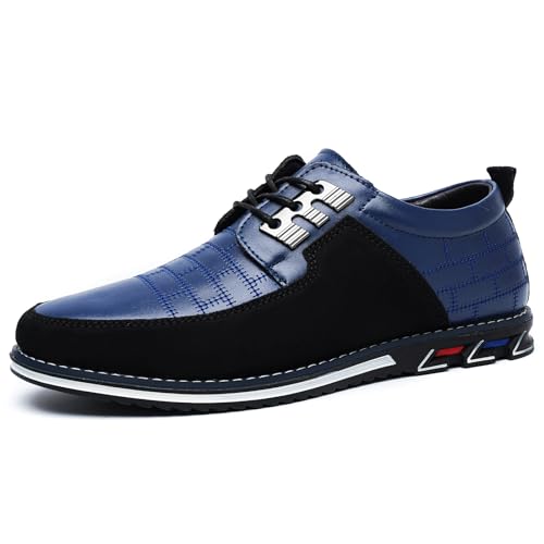 Men's Oxford Casual Shoes Business Lace-up Leather Loafers Fashion Dress Sneakers Breathable Comfortable Office Working Walking Driving