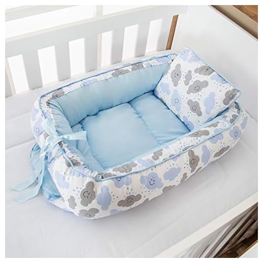 Ninho Redutor de Berço Nuvem Azul Bebê 2 Peças