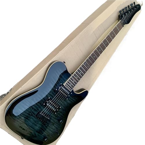 エレキギターキット 透明 ブラック ウォーター リップル ワンピース マホガニー エレキギター HH ピックアップ