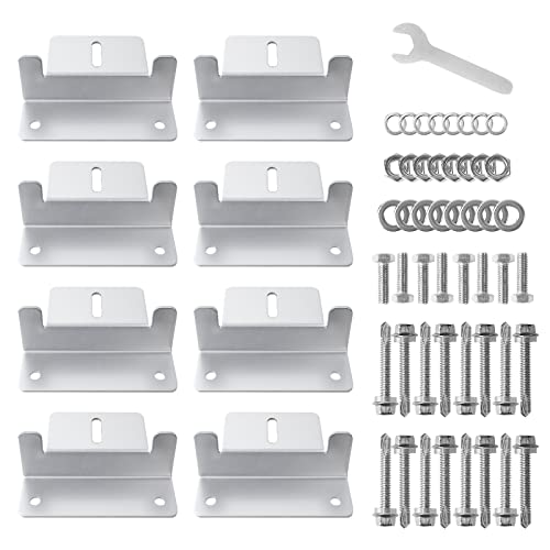 Lot de 8 supports de panneau solaire pour montage sur le toit avec écrous et vis pour camping-car, bateau, toit, mur et autres installations de toit hors terre Cover