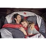 Multi Down Double Wide Hooded Rectangular Sleeping Bag (10F Red / 30F Yellow) with 4pt. Compression Stuff Sack - Image 2