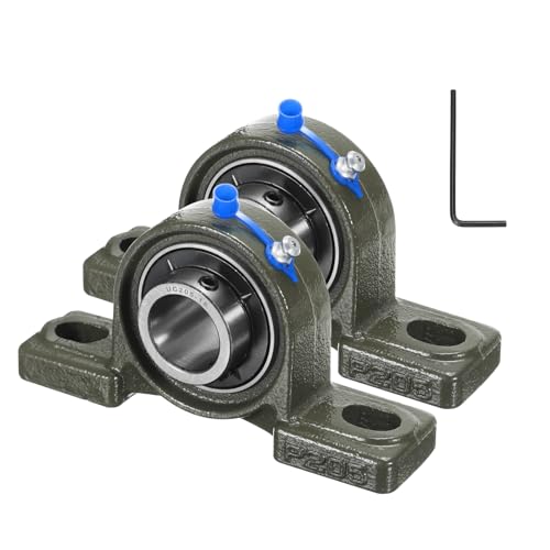 QUARKZMAN 2 Stück UCP205-15 Stehlager 15/16 Zoll Bohrung Selbstausrichtung, massiver Guss-Eisensockel montiert Chromstahl-Lager