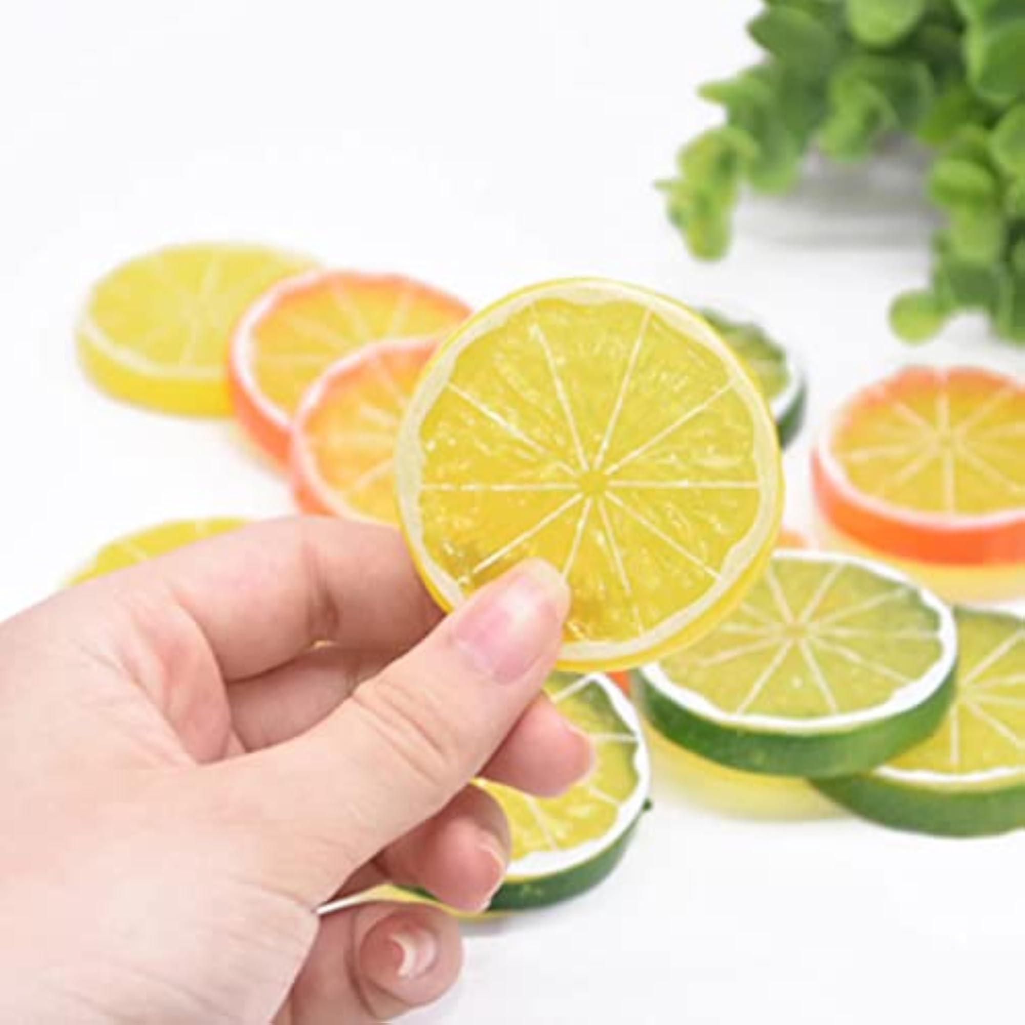 30pcs Fake Lemon Slices Artificial Simulation for Decor