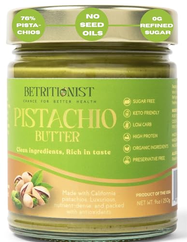 Betritionist 76% Pistachios Cream,Naturally Sweet 0 calorie sugar, Clean energy