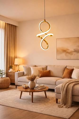 Image of Modern D18 HL Gold Finish 3 Different Color Mode (Warm White, Cool White, Neutral White) for Bedroom, Living Room, Restaurants, Dining, Home (Pack of 2)