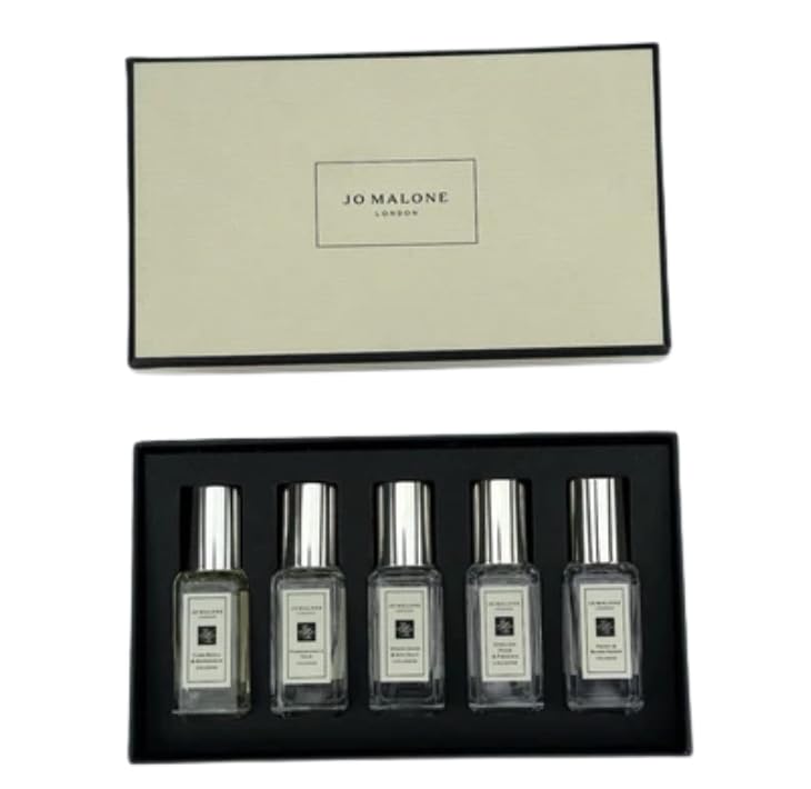 Jo Malone Cologne for Men and Women – Fragrance Variety 5 Piece Mini Gift Set (0.30 oz Each)