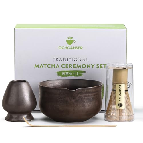 Ochcahser Matcha Set, Japanese Tea Set Includes Matcha Bowl with Spout, Matcha Whisk Holder...