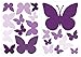 dekodino® Adesivo murale farfalle viola set di decorazione