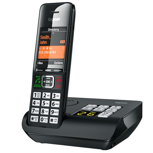 Gigaset Comfort 552A - Cordless DECT Phone - Answering Machine - Made in Germany - Elegant Design - Hands-Free Mode - Comfort Call Protection - Big Phone Book, Titanium-Black