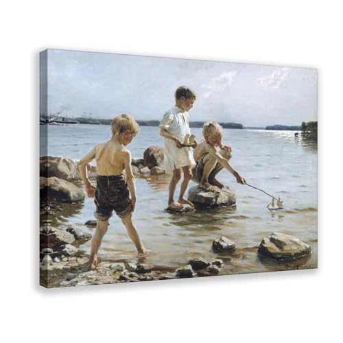 Toile de garçons jouant par Albert Edelfelt pour instaurer une ambiance sereine au bureau