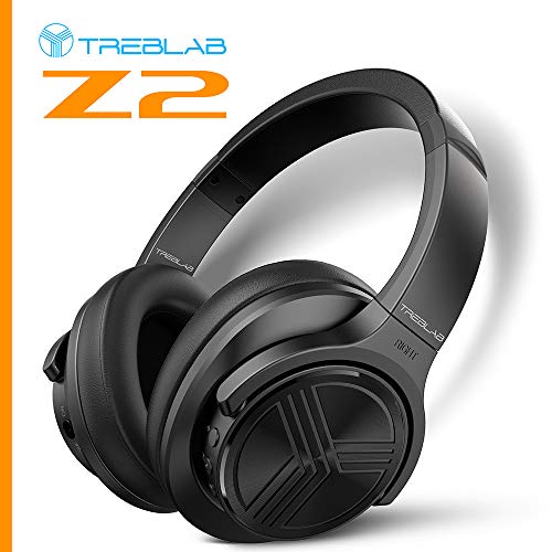 Treblab Z2 - Ultra Premium Over Ear Wireless Headphones - High-End Bluetooth 5.0 Stereo Aptx, Active Noise Cancelling Anc Microphone, 35H Battery, Sports Gym Workout Travel Auriculares (Renewed) #TOP1