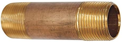 3/4 MBSPT x MNPT x 2 TBE Red Brass Pipe Nipple SCH 40