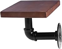 Vista 8 de Estantería rústica de madera para almacenamiento de madera, estantes montados en la pared, estantes de montaje en pared, decoración de pared