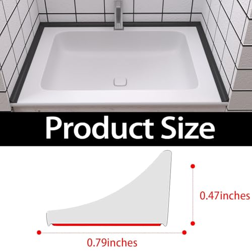 Image of Raycity Silicone Shower Threshold Water Dam Barrier, 67 Inch, Black