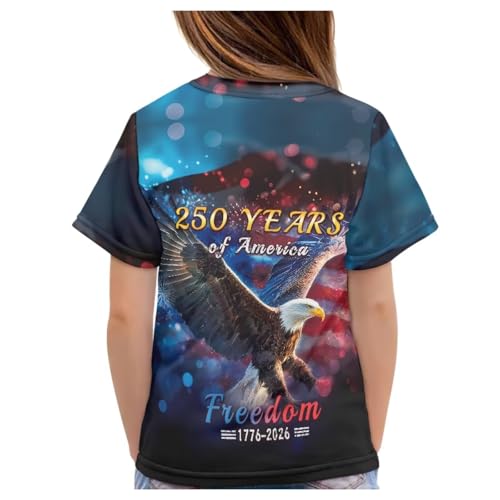 Image of WELLFLYHOM Kids Tshirts Girls Boys Short Sleeve Crewneck Tees Shirts Casual Sport Pullover Tops Size 3-16 Years