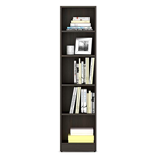 Image of Spacewood William Book Case | 3 Year Warranty |Book Shelf for Home Library, Book Stand Size, Size-1600 X 400 Engineered Wood, 5 Shelves - Fumed Oak