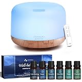 ASAKUKI 500ml Essential Oils Diffuser with Essential Oil Blends Set for Home