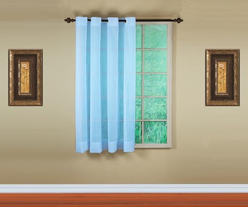 Image of Today's Curtain, Emelia Grommet Sheer Panel 63 inch Sky Blue, 59 inch W x 63 inch L