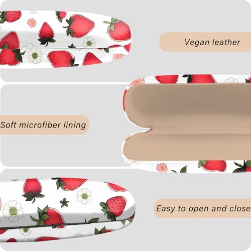 Image of Eyeglasses Case Hard Shell Protective Case for Glasses Eyeglass Box with Cleaning Cloth for Girls Women Cute Aesthetic