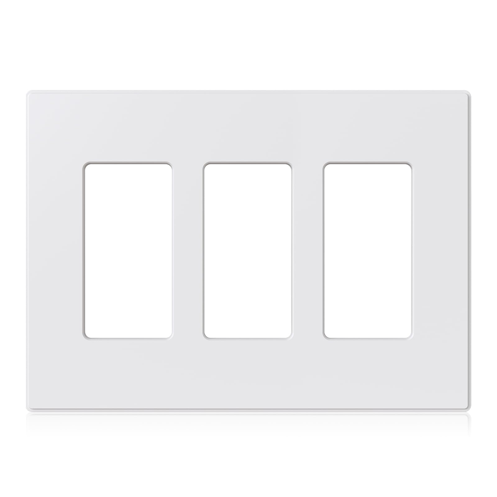 Plaque de finition pour interrupteur 3 postes sans vis cache prise blanc mat ELEGRP