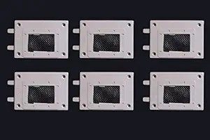 SAJ Stainless Steel Net 4 * 3 Inch Rectangular Ventilation Guard with Stainless Steel Net Air Hole Mosquito Guard/Air Hole Net White (Set of 6)