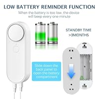 WiFi-Wasserstandsmelder mit Doppelsonde und App-Fernüberwachung | Doppelsonde für gleichzeitige Hoch-/Niedrigerkennung, App-Benachrichtigungen, 100 dB Lautstärke einstellbar, Batteriewarnung – Ansicht 5