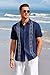 Runcati Mens Short Sleeve Guayabera Shirts Linen Cotton Button Down Mexican Embroidered Cuban Wedding Shirt Summer Beach Tops