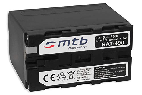 Cargador doble con batería NP-F970 de 6600mAh para focos LED y monitor Atomos 3