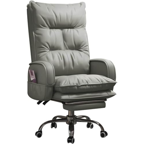 Chaise de bureau grand gabarit en cuir PU avec repose-pieds et soutien lombaire