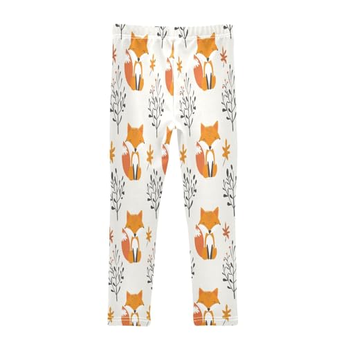 Toddler Girls Leggings Printed Yoga Pants Leggings Grey Tree Fox for Kids2