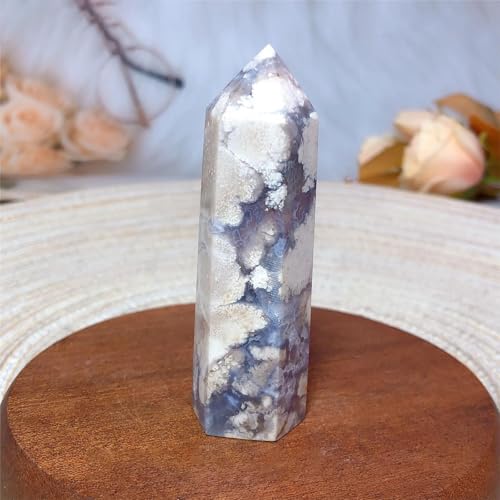 Stone Crystal Blue Flower Agate geode Tower Polished Home furnishings Room furnishings