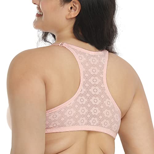 HSIA Women's Push Up Racerback Front Closure Bras Full Coverage T-Shirt Bra Lace Underwire Molded Bras - Image 3