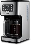 Salton Stainless Steel Digital Coffee Maker – 14 Cups | Hot & Cold Coffee Modes | 24 Hour Timer | led Touch Screen | Reusable Filter | Anti-Drip Feature | Hot Hold Plate | Proudly Canadian
