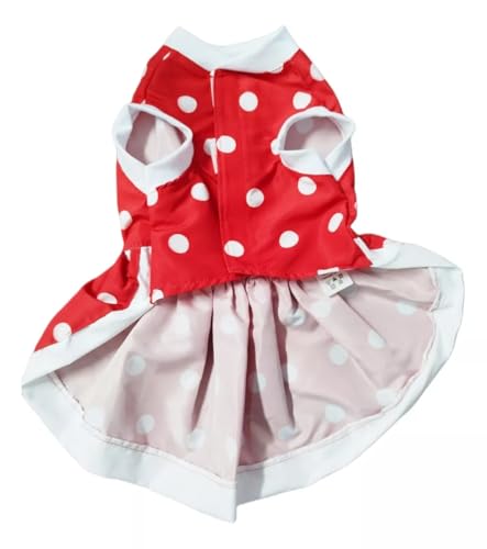 Roupa Pet Vestido Vermelho Bolinha Cachorro Porte Grande (G)