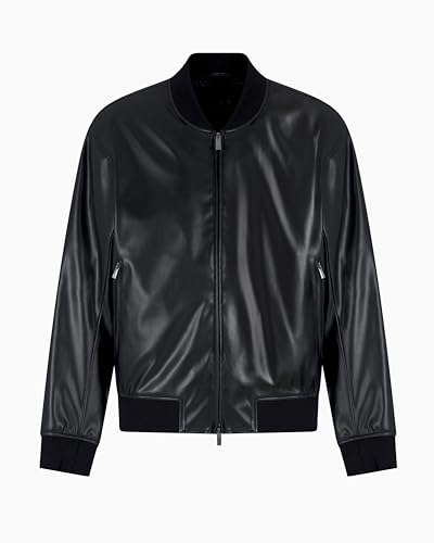 Armani Exchange Men's Faux Leather Bomber Jacket3