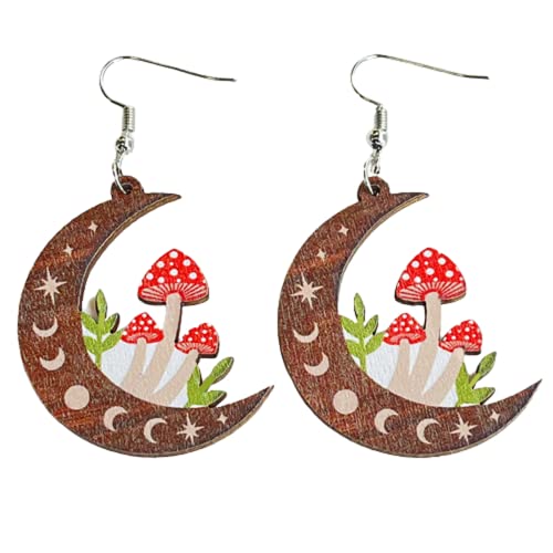 Easter Bunny Flower Basket Acrylic Earrings Lovely Cute Wooden Rabbit Colorful Mushroom Easter Eggs Dangle Earrings for Women Gift Animal Jewelry Holiday Accessories