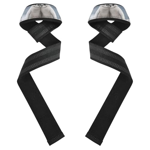 Nander Two Penguins Wrist Straps for Weightlifting,Lifting Straps with Neoprene Cushioned Wrist Padded and Anti-Skid Silicone for Strength Training,Bodybuilding,Deadlifting