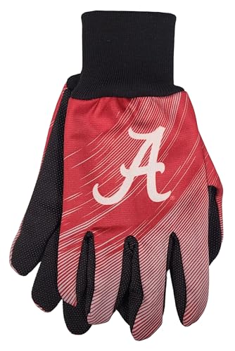 WinCraft NCAA Two Color Grip Palm Halftone Utility Gloves (Alabama Crimson Tide)